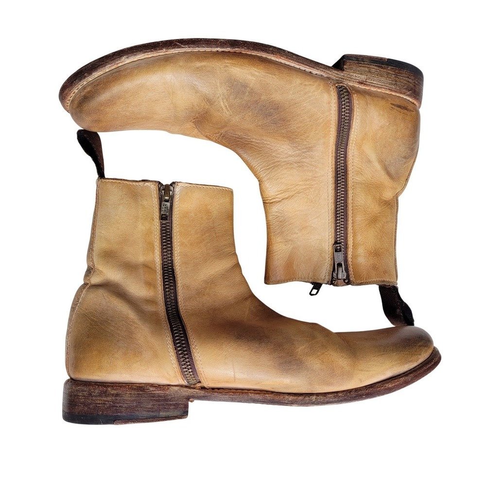 Bed Stu Tan Double Zipper Handmade Leather Boots - Picture 7 of 8